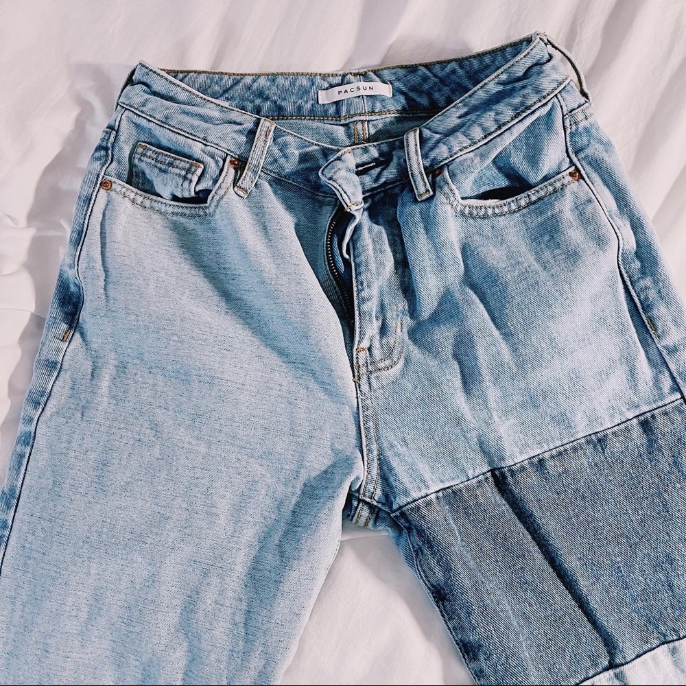 pacsun colorblock mom jeans